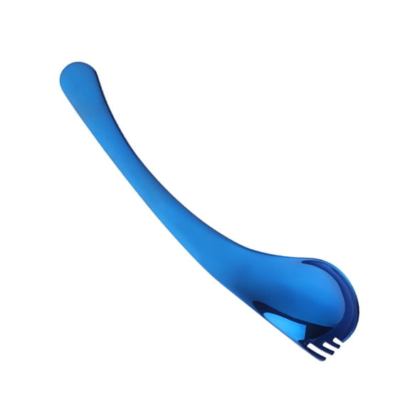 Clispeed Decorative Serving Spoons Fruit Fork Spoon Flatware Style with Blue Color for Fancy Use 1Pack