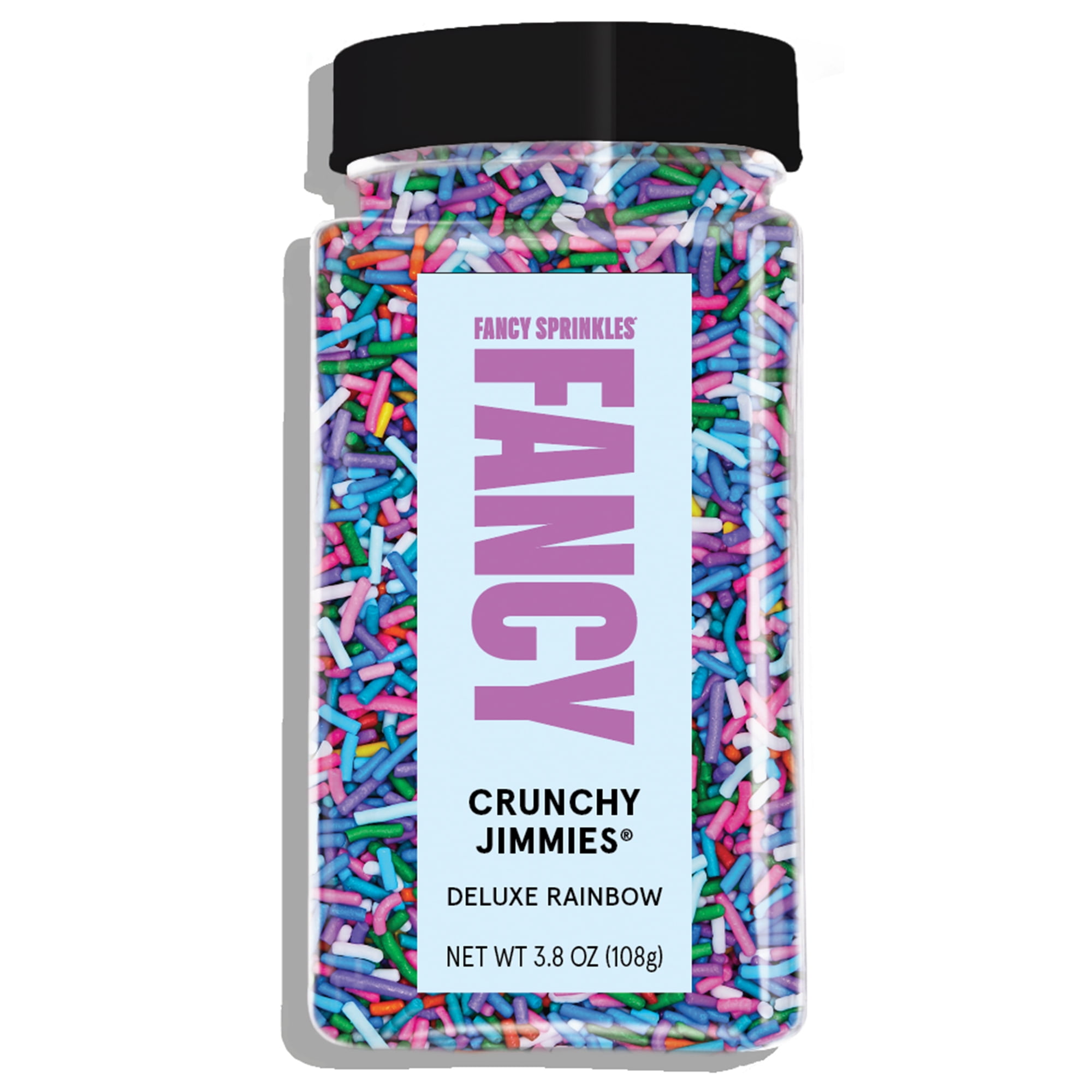 Fancy Sprinkles Deluxe Rainbow Crunchy Jimmies, Dessert Sprinkles, 3.8 oz