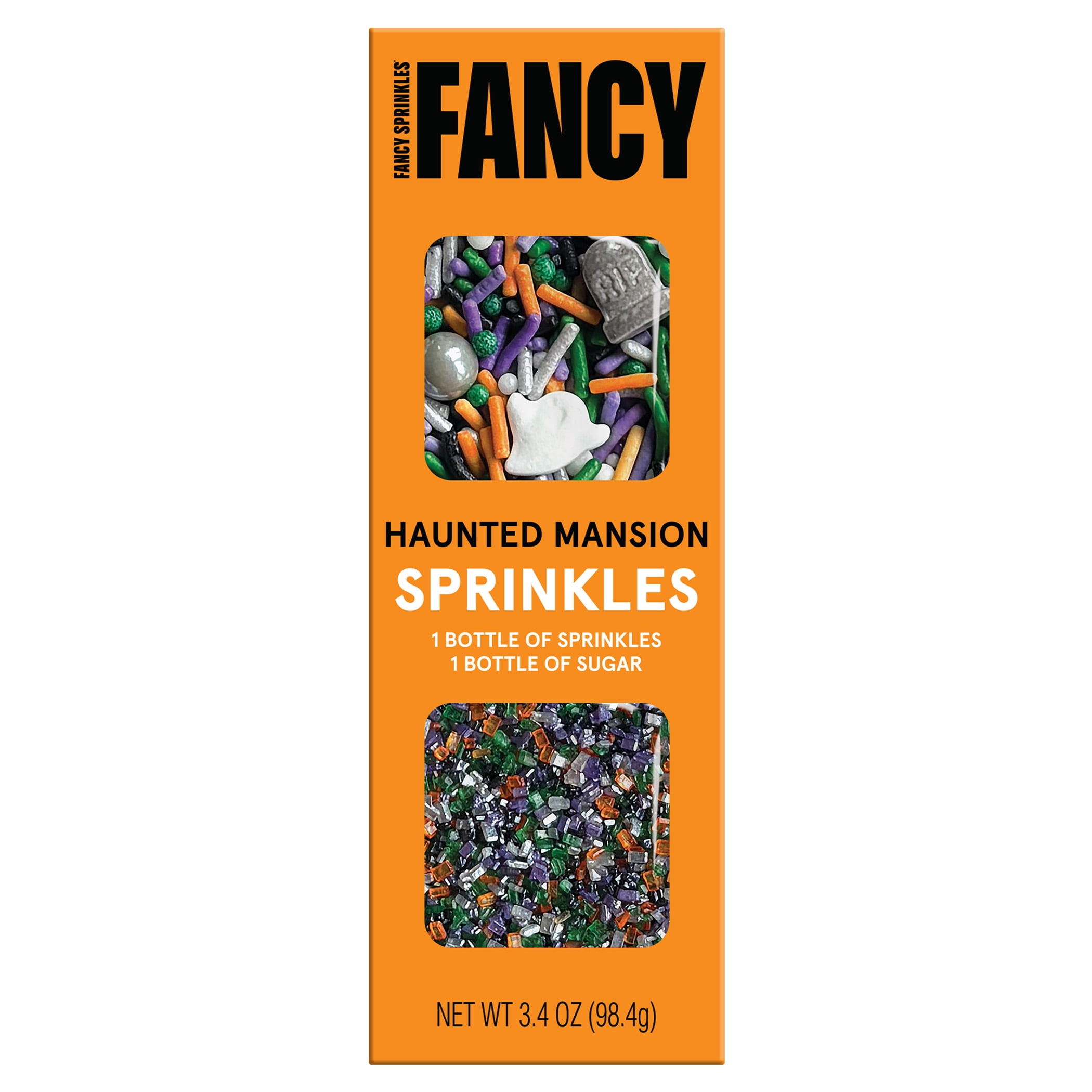 Fancy Sprinkles Haunted Mansion Sprinkle and Sugar Set, Halloween Dessert Sprinkles, 3.4 oz, 2-Pack