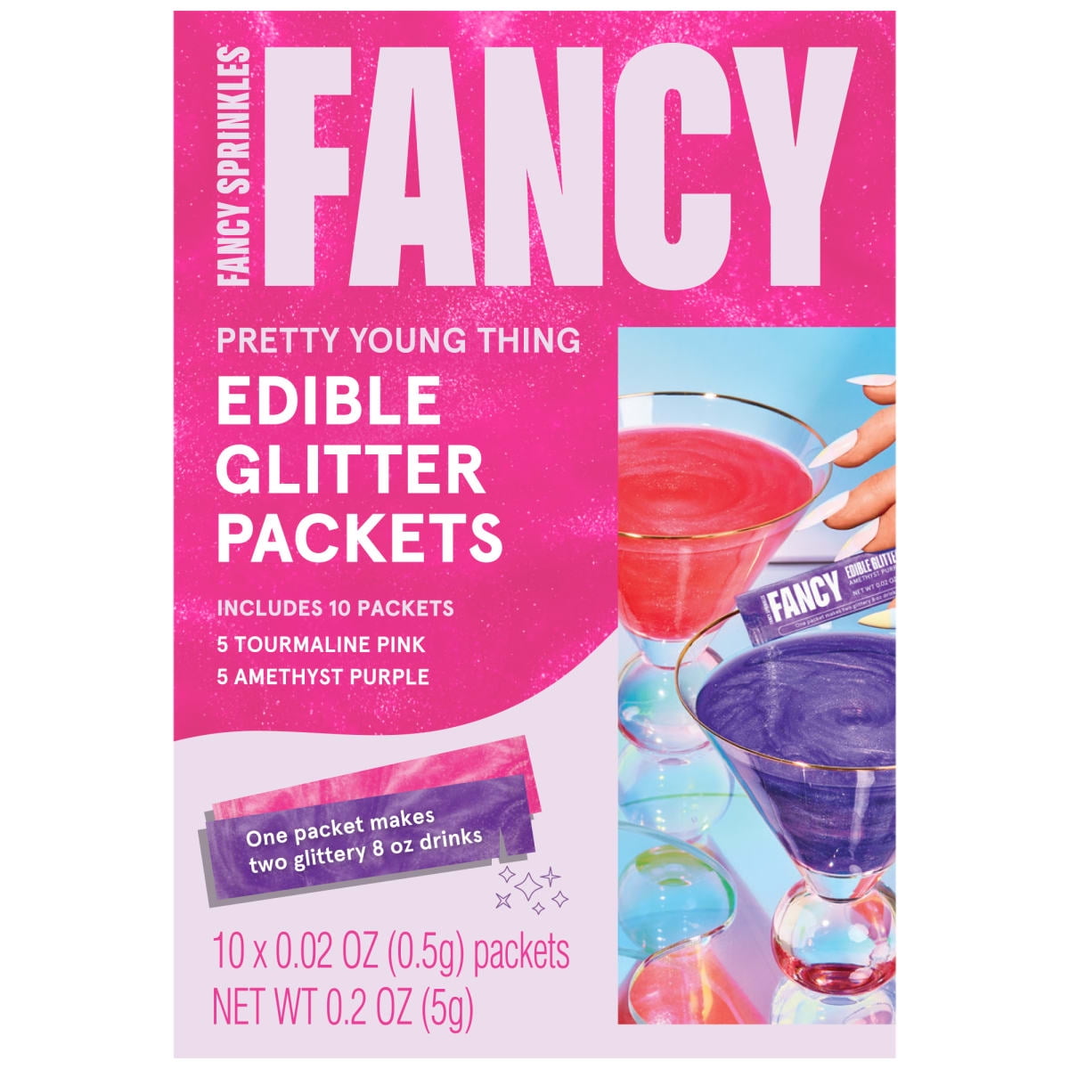 Fancy Sprinkles Pretty Young Thing Edible Glitter Packets, 10 Count
