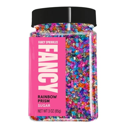 Fancy Sprinkles Rainbow Prism Sugar, Dessert Sprinkles, 3 oz