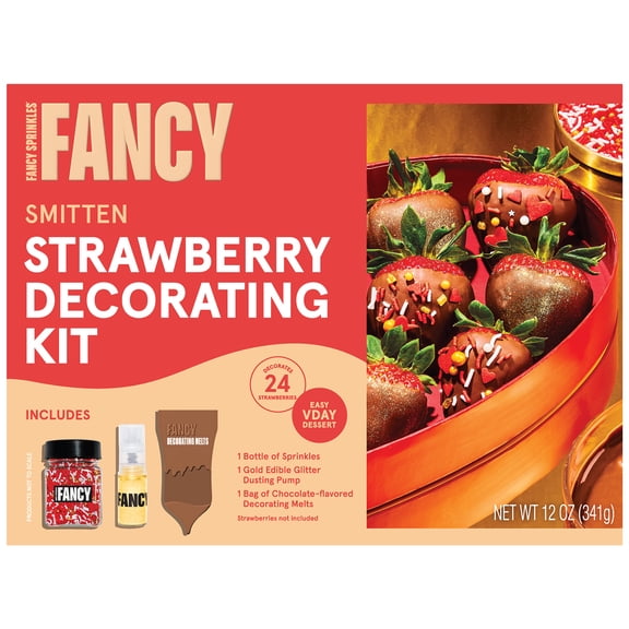 Fancy Sprinkles Smitten Strawberry Valentine's Dessert Decorating Kit, 12 oz