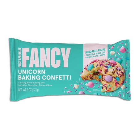 Fancy Sprinkles Unicorn Baking Confetti with Sprinkles and Candy-Coated Chocolate Pieces, 8 oz Bag