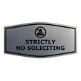 thumbnail image 1 of Fancy Strictly No Soliciting Sign (Brushed Silver) - Large, 1 of 5