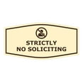 thumbnail image 1 of Fancy Strictly No Soliciting Sign (Ivory/Dark Brown) - Large, 1 of 5