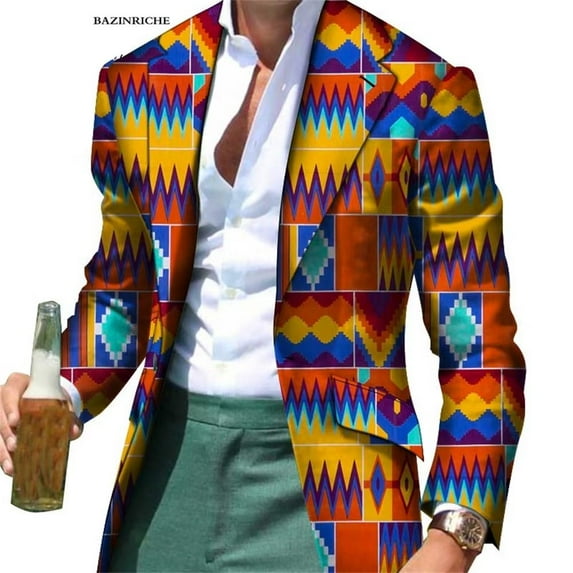 Fancy Suit Blazer Jackets Formal Coat Dashiki Party African Men Clothes