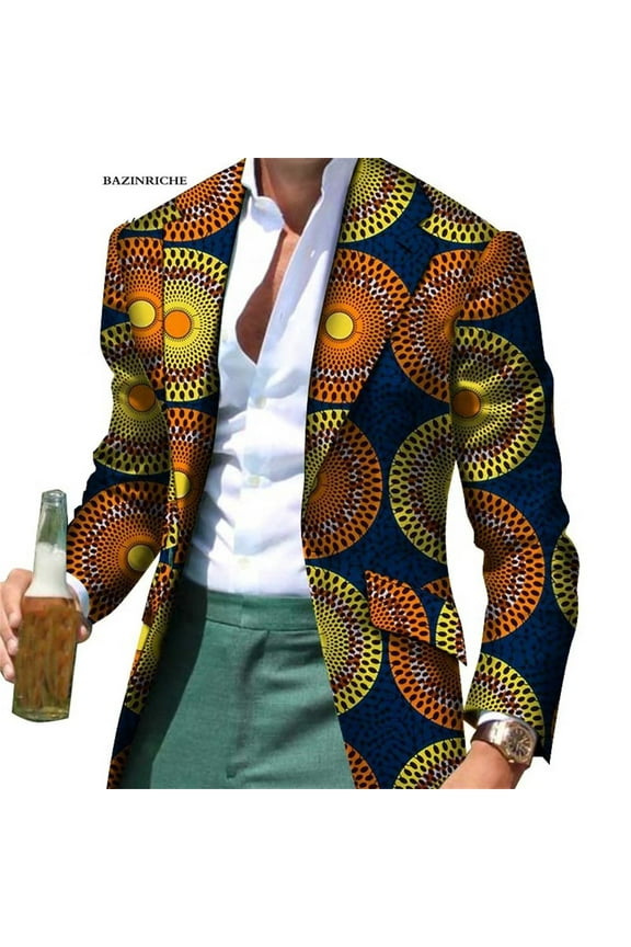 Fancy Suit Blazer Jackets Formal Coat Dashiki Party African Men Clothes