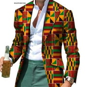 Fancy Suit Blazer Jackets Formal Coat Dashiki Party African Men Clothes