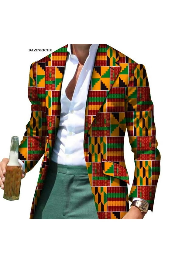 Fancy Suit Blazer Jackets Formal Coat Dashiki Party African Men Clothes