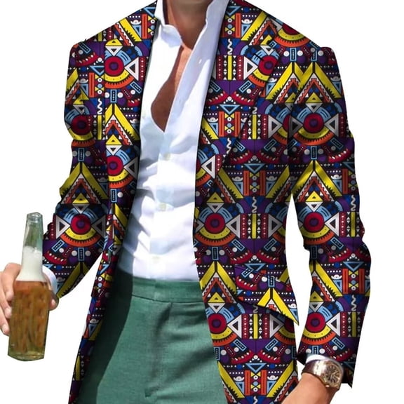 Fancy Suit Blazer Jackets Formal Coat Dashiki Party African Men Clothes