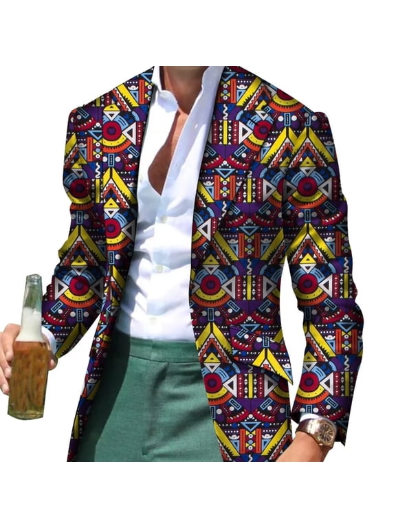 Fancy Suit Blazer Jackets Formal Coat Dashiki Party African Men Clothes