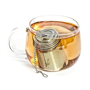 Fancy Tea Ball Infuser & Cooking Infuser, Extra Fine Mesh Tea Ball Strainers Threaded Connection 304 Stainless Steel with Extended Chain Hook to Brew Loose Leaf Tea, Spices & Seasonings Silver