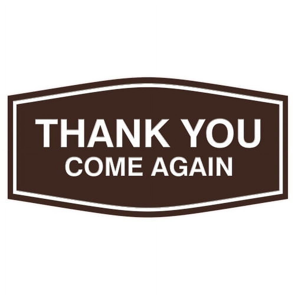 All Quality Thank You Come Again Sign (Red/Yellow) - Small 3 x 6