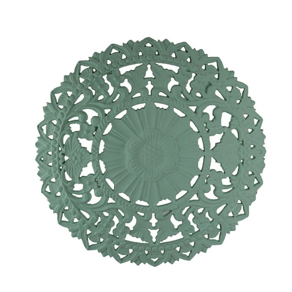 Fancy That 24 inch Mint Green MDF Floral Filigree Wall Art Sculpture Plaque