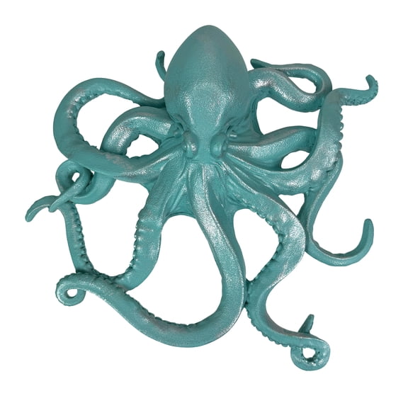 Fancy That Aqua Resin Octopus Wall Sculpture Coastal Decor 1 Count