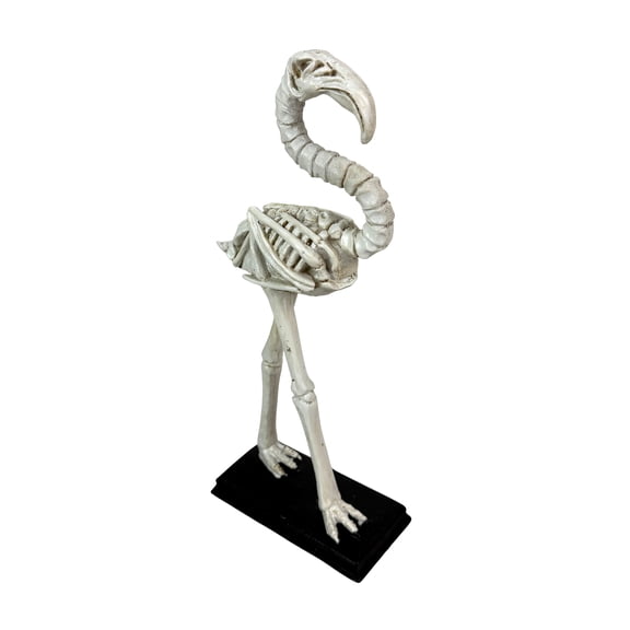 Fancy That Flamingo Skeleton Statue 12 in Distressed Resin Tabletop Decor