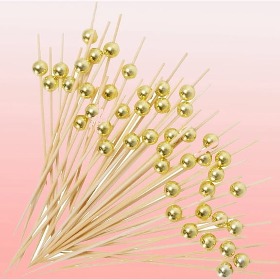 Fancy Toothpicks for Appetizers, Gold Cocktail Picks for Party Decoration, Appetizer Skewers for Charcuterie Sandwich Burgers Fruit