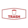 thumbnail image 1 of Fancy Trash Sign (White/Red) - Large, 1 of 5