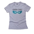 thumbnail image 1 of Fancy Tres Chic Frech Glasses Women's Cotton Grey T-Shirt, 1 of 2
