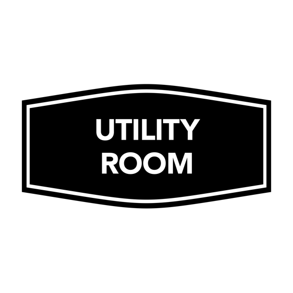 Fancy Utility Room Sign (Black) - Large