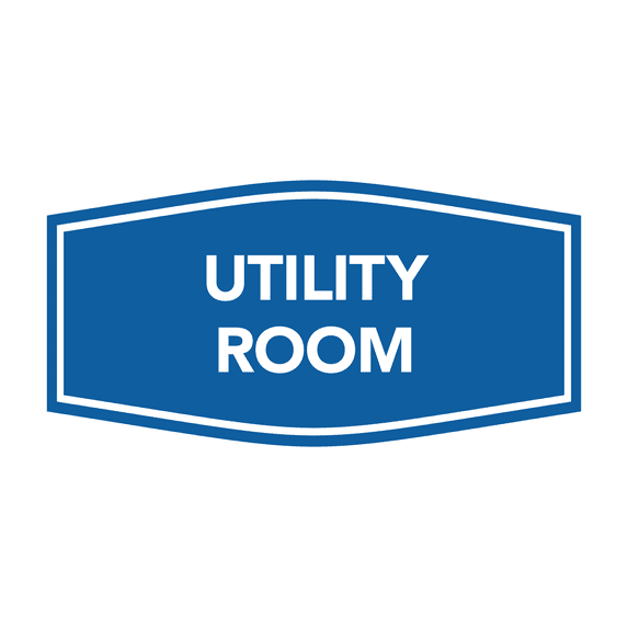 Fancy Utility Room Sign (Blue) - Large