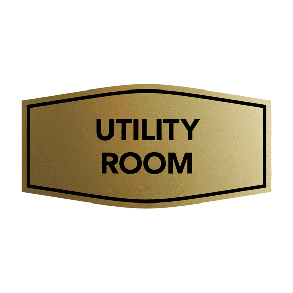 Fancy Utility Room Sign (Brushed Gold) - Large