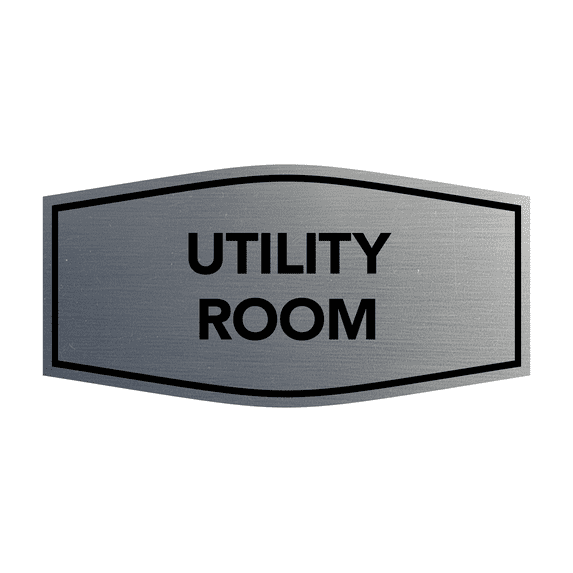 Fancy Utility Room Sign (Brushed Silver) - Small