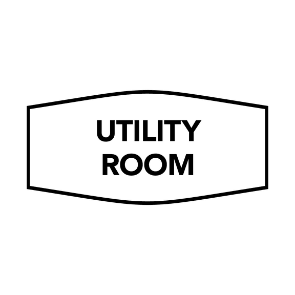 Fancy Utility Room Sign (White) - Large