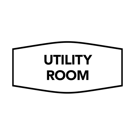 Fancy Utility Room Sign (White) - Small
