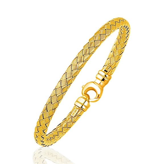 Fancy Weave Bangle in 14k Yellow Gold (5.0mm) 7.25 in