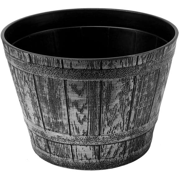 Fancy Whiskey Barrel Victorian Rustic Look 10X8 inches Flowerpot / Planter for Nursery Indoor, Outdoor, Garden Patio Office Ornaments Home Decor Use Long Lasting Reusable Light Weight