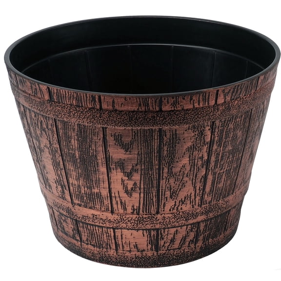 Fancy Whiskey Barrel Victorian Rustic Look 10X8 inches Flowerpot / Planter for Nursery Indoor, Outdoor, Garden Patio Office Ornaments Home Decor Use Long Lasting Reusable Light Weight