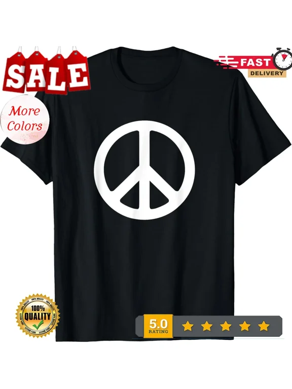 Fancy White Peace Sign For Cool And Cute People Unisex T-Shirt