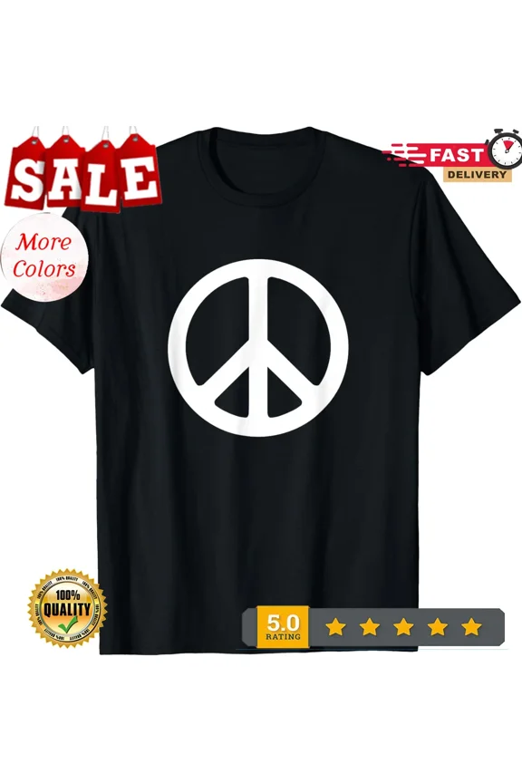 Fancy White Peace Sign For Cool And Cute People Unisex T-Shirt