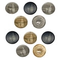 thumbnail image 1 of Fancy Wine Bottle and Glass Set of 10 Metal 0.6" (15mm) Sewing Shank Round Buttons - Gold Color, 1 of 5