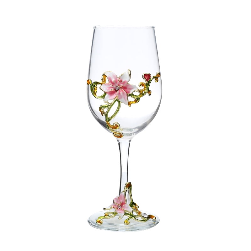 Fancy Wine Glasses, Floral Wine Glass, Set of 1, Flower Wine Glass