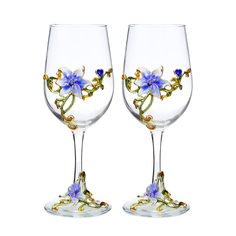 Fancy Wine Glasses, Floral Wine Glass, Set of 1, Flower Wine Glass
