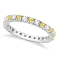 thumbnail image 1 of Fancy Yellow Canary and White Diamond Eternity Ring Band 14K Gold 1/2ct, 1 of 3
