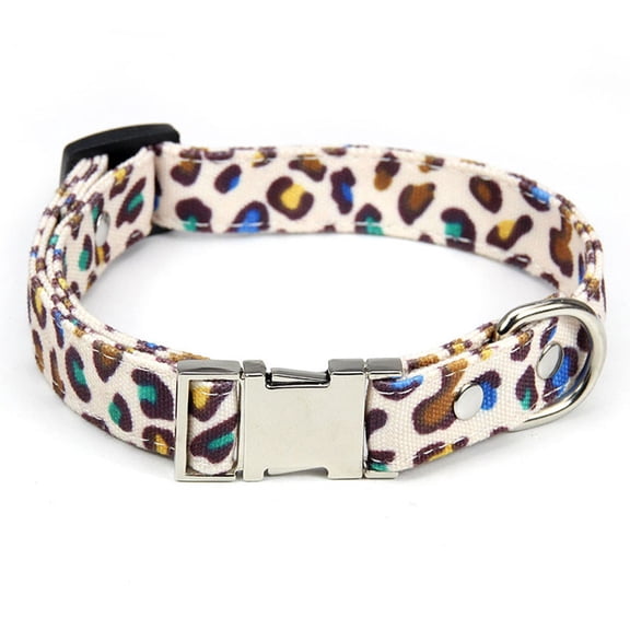 Fancy leopard print dog collar flocking fabric cheetah scent high grade soft