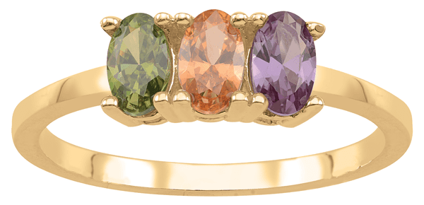 Fancy oval shaped stone family ring by Jewelster