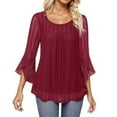 thumbnail image 1 of Fancy tops for women Top With Glitter Mesh And Flutter Sleeves For A Casual And Comfortable Daily Wear, 1 of 4