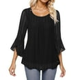 thumbnail image 1 of Fancy tops for women Top With Glitter Mesh And Flutter Sleeves For A Casual And Comfortable Daily Wear, 1 of 4