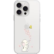 FancyCase Compatible with iPhone 16 Pro Max Case 6.9 inch-Cute Elephant Style with Hearts Design Cartoon Animal Pattern Flexible TPU Protective Clear Case Elephant Hearts