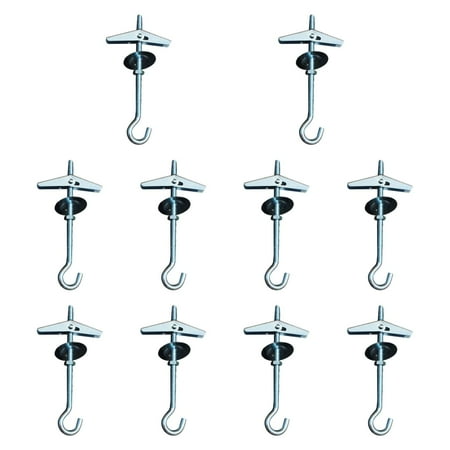 Fancyes 10 Pieces M5x9 cm Plasterboard Ceiling Hooks Spring Toggle Hooks for Hanging Lamps,Wall Fixing for Precast Slab Hollow Brick