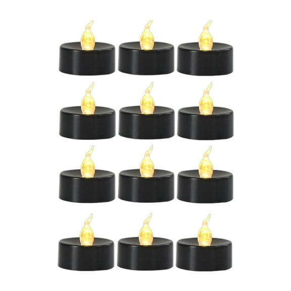 Fancyes 12 Pieces Tea Lights Candles Fake Electric LED Tealights Candles Bright LED Tea Lights for Fall Home Decoration Holiday Decor Warm White Flash