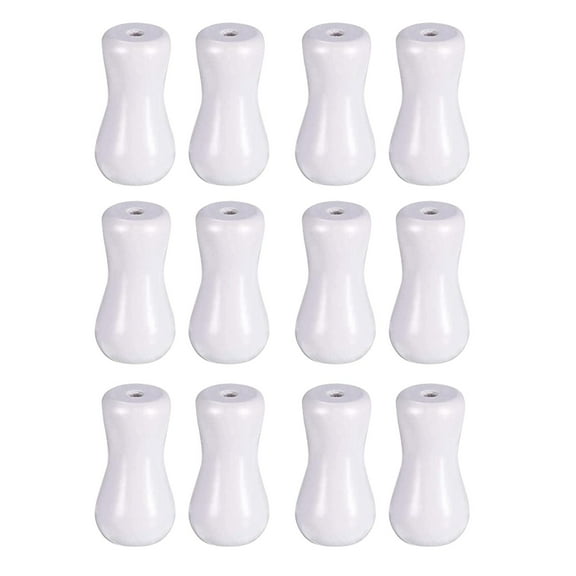 Fancyes 12Pcs Pull Cord Knobs Drapery Hardware,Wooden Window Shades Cord Tassels Sturdy Window Treatment Accessories White