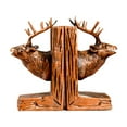 thumbnail image 1 of Fancyes 2 Pieces Elk Head Statues Decorative Figurines Bookends Tabletop Ornaments Book Ends for Desk Office Birthday Gift Home Decor Light Brown, 1 of 8