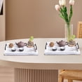 thumbnail image 1 of Fancyes 2 Pieces Rustic Serving Trays Serving Platters Decorative Ottoman Tray Vintage Stylish Farmhouse Decor for Food Tea Breakfast white, 1 of 8