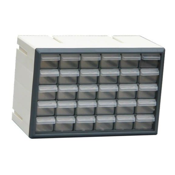 Fancyes 30 Drawer Storage Organizer,Cabinet Blocks Storage,30 Small Drawer Garage Organization,Teacher Tool Storage Box for Storing Toys,Beads grey and white