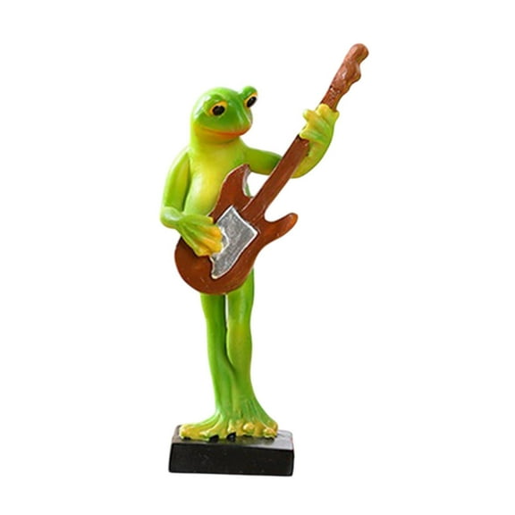Fancyes Animal Sculpture Frog Statue Multifunctional Decoration Figurine Resin Ornament for Desktop Entryway Backyards Gardens Indoor Bass